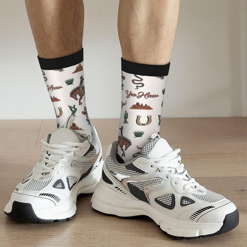 Poream Novelty Funny Crew Socks, Cool Breathable Dress Socks Gift For Men Women - Image 2
